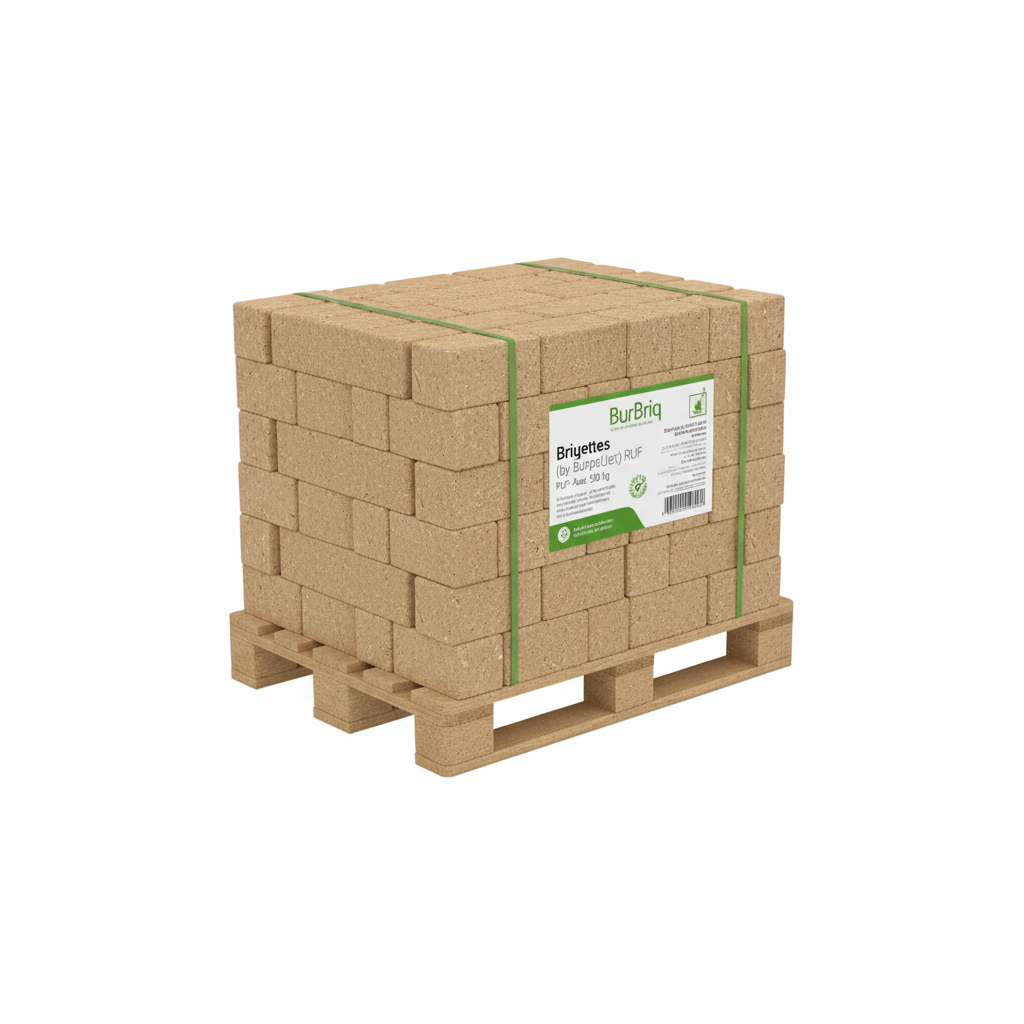 Briqueta BURBRIQ (by Burpellet) RUF - Madera Dura - Larga Duración - 50 Paquetes 10 kg (5 briquetas)